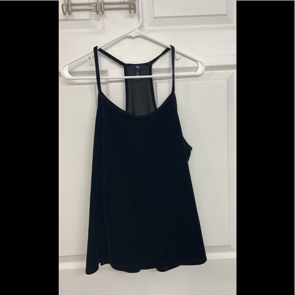 Black velvet tank top